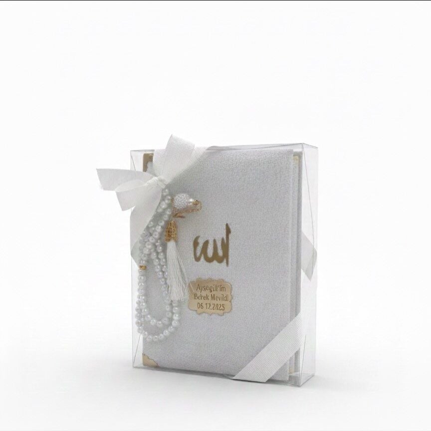 İsme Özel Baskılı Kutulu Hediylik Set - Tesbih ve Seccade