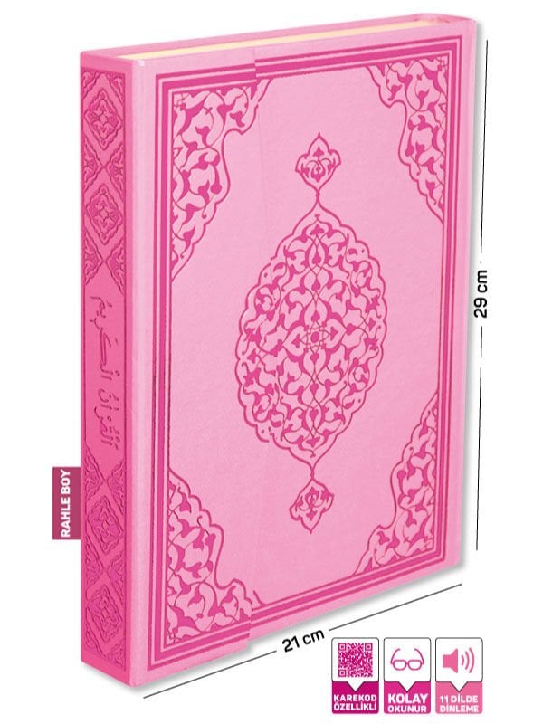 Karkodlu - Pembe Renk Kuranı Kerim - 11 Dil Dinleme - (Hafız, Rahle ve Orta Boy) Rahle Boy