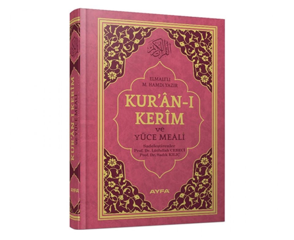 MÜHÜRLÜ ORTA BOY KURAN-I KERİM MEALİ - PEMBE
